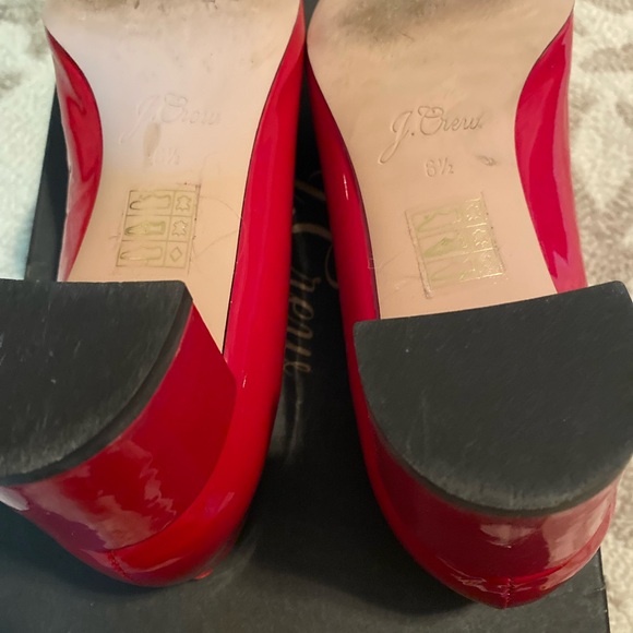 J Crew Red block heel pumps size 6 1/2 - Picture 3 of 6
